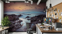 Rugged Shoreline at Dusk Wall Mural