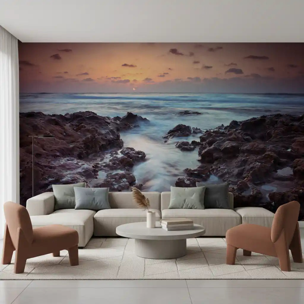 Rugged Shoreline at Dusk Wall Mural