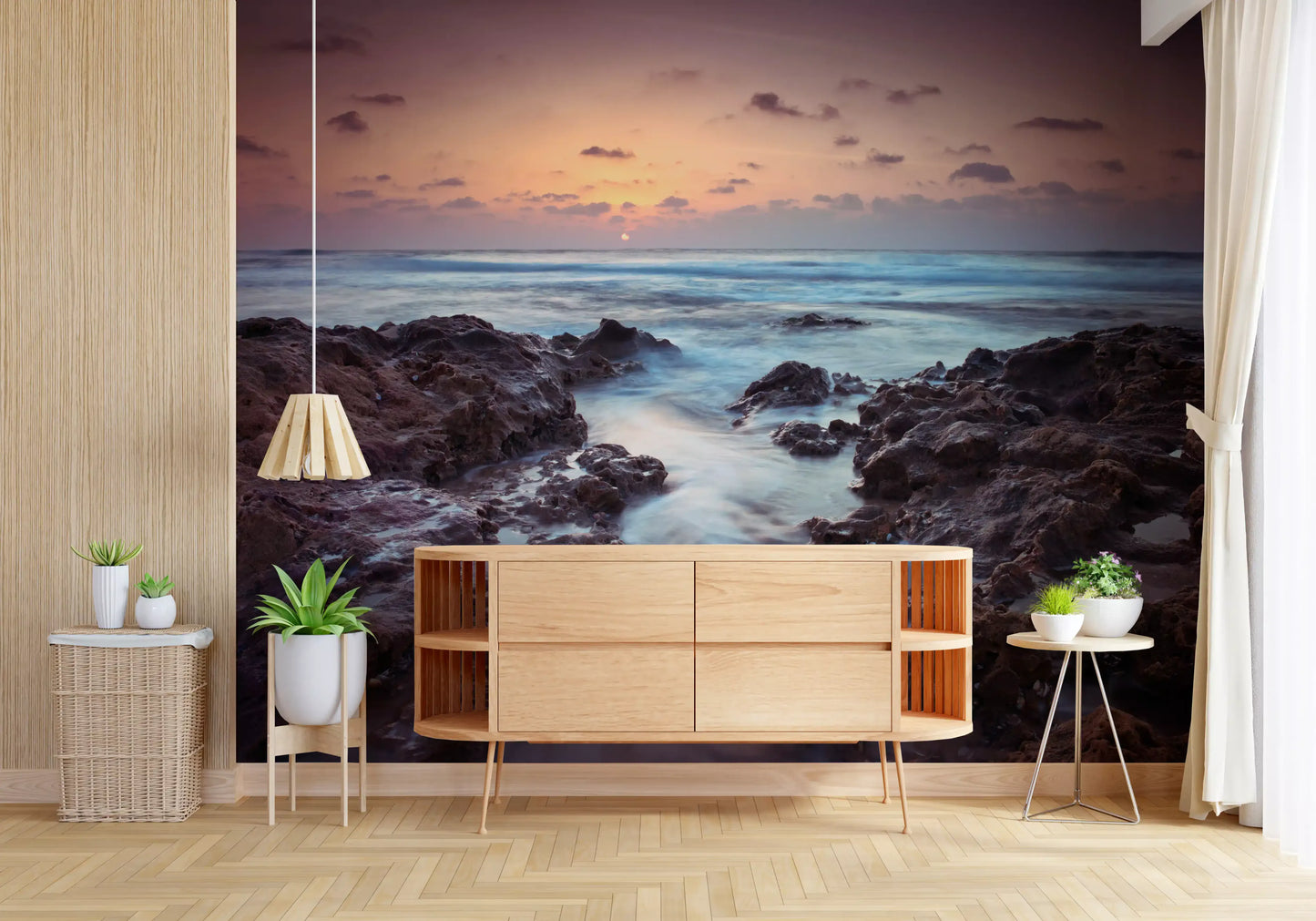 Rugged Shoreline at Dusk Wall Mural
