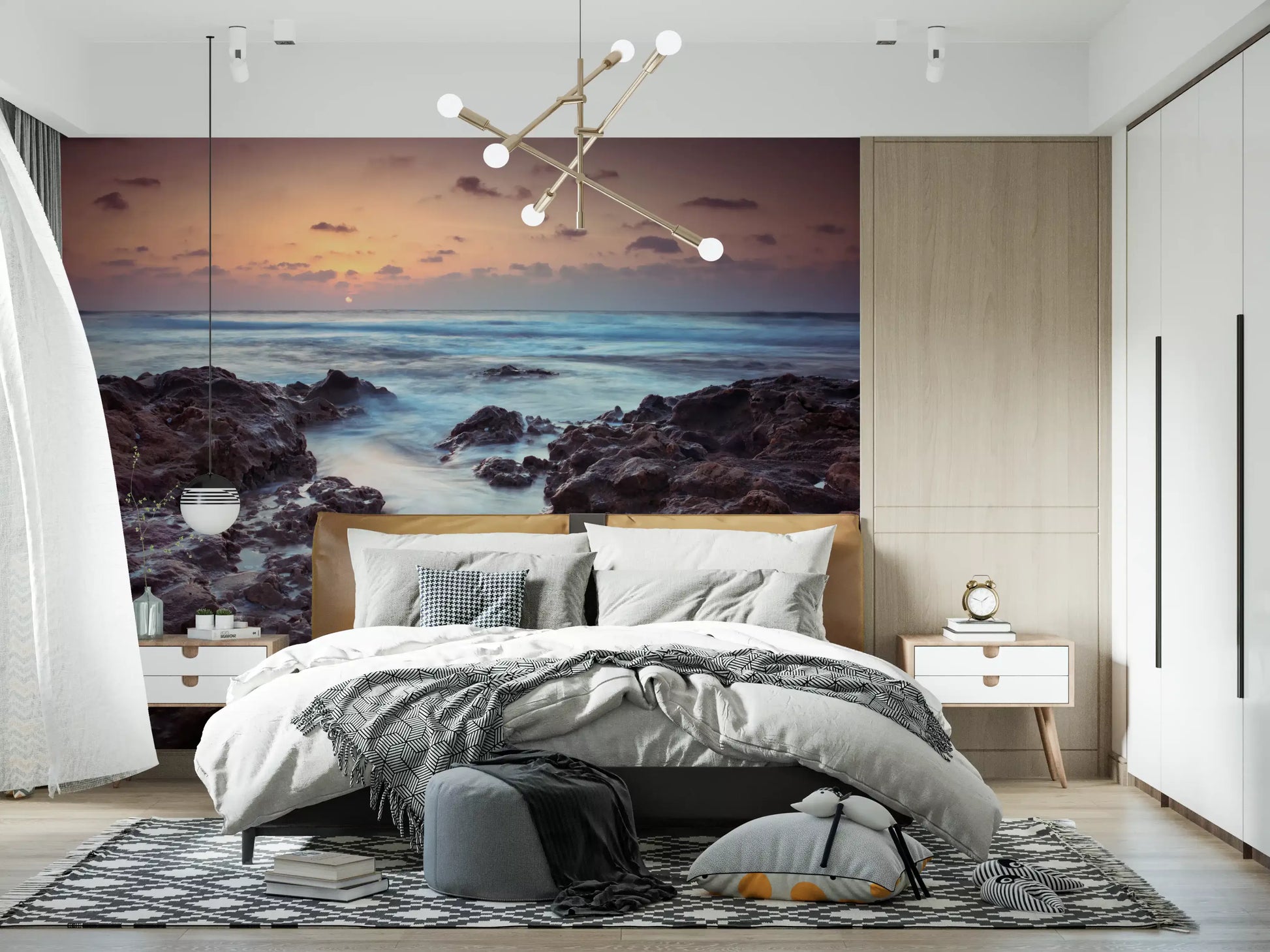 Rugged Shoreline at Dusk Wall Mural