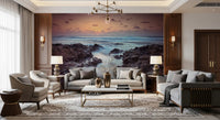 Rugged Shoreline at Dusk Wall Mural