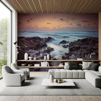 Rugged Shoreline at Dusk Wall Mural