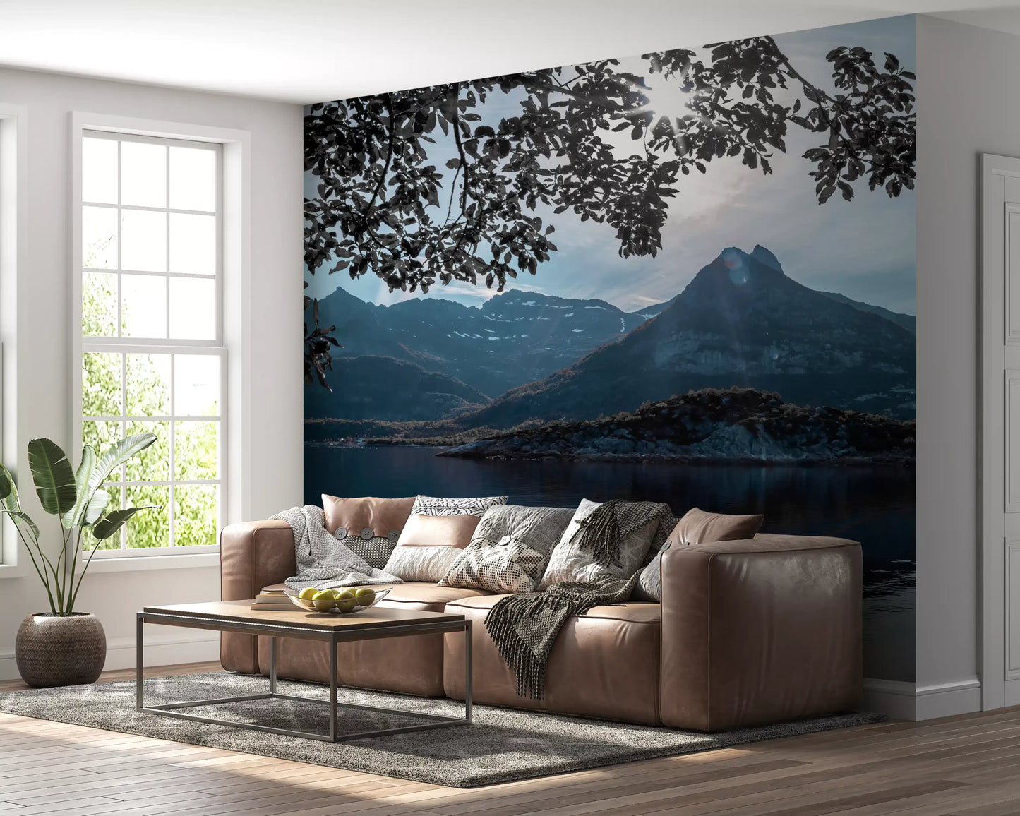 Arctic Sunlit Alpine Reflection Wall Mural