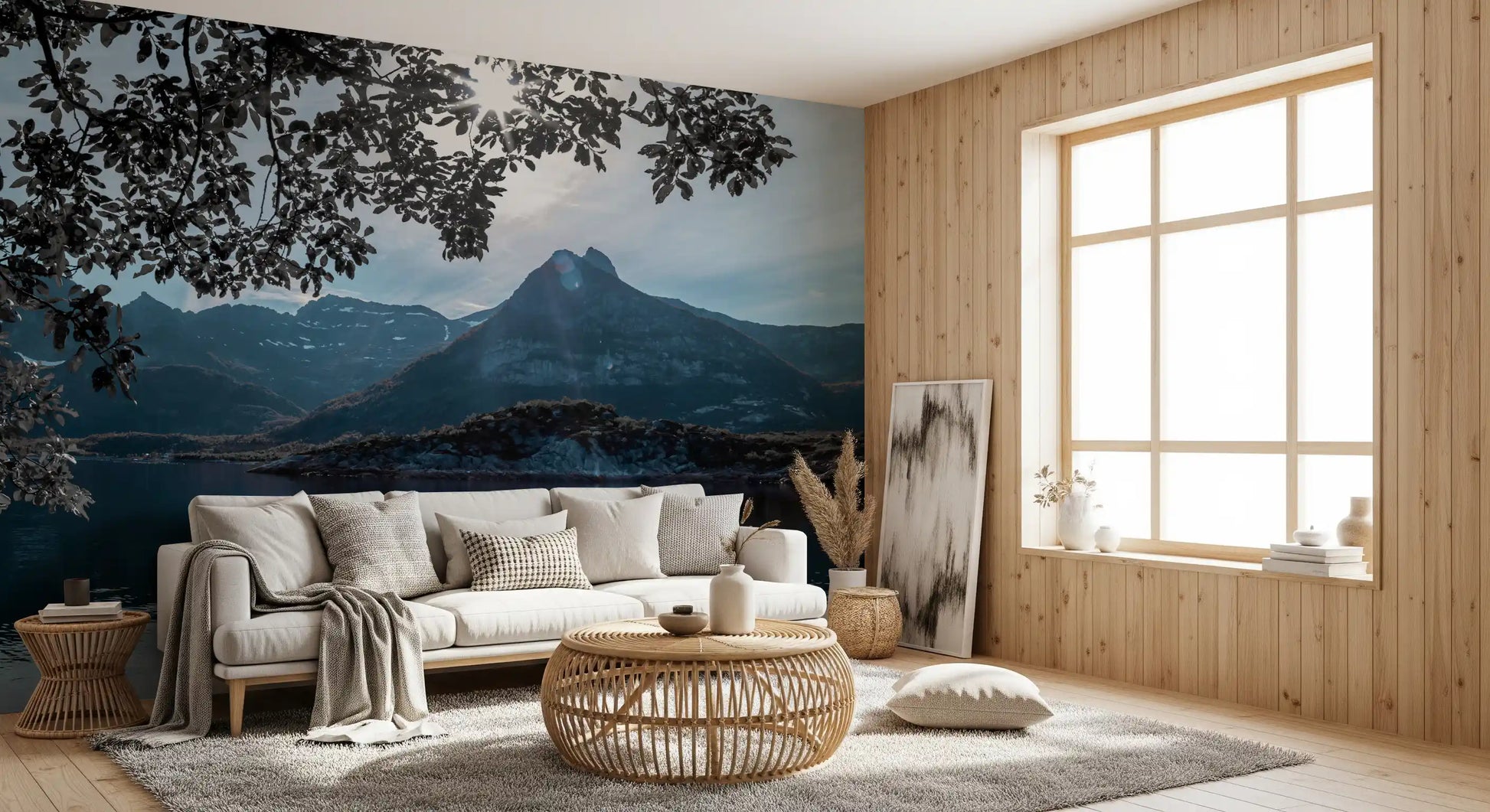 Arctic Sunlit Alpine Reflection Wall Mural