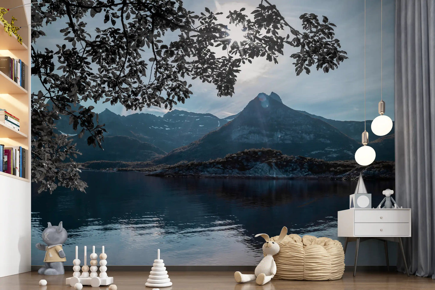 Arctic Sunlit Alpine Reflection Wall Mural