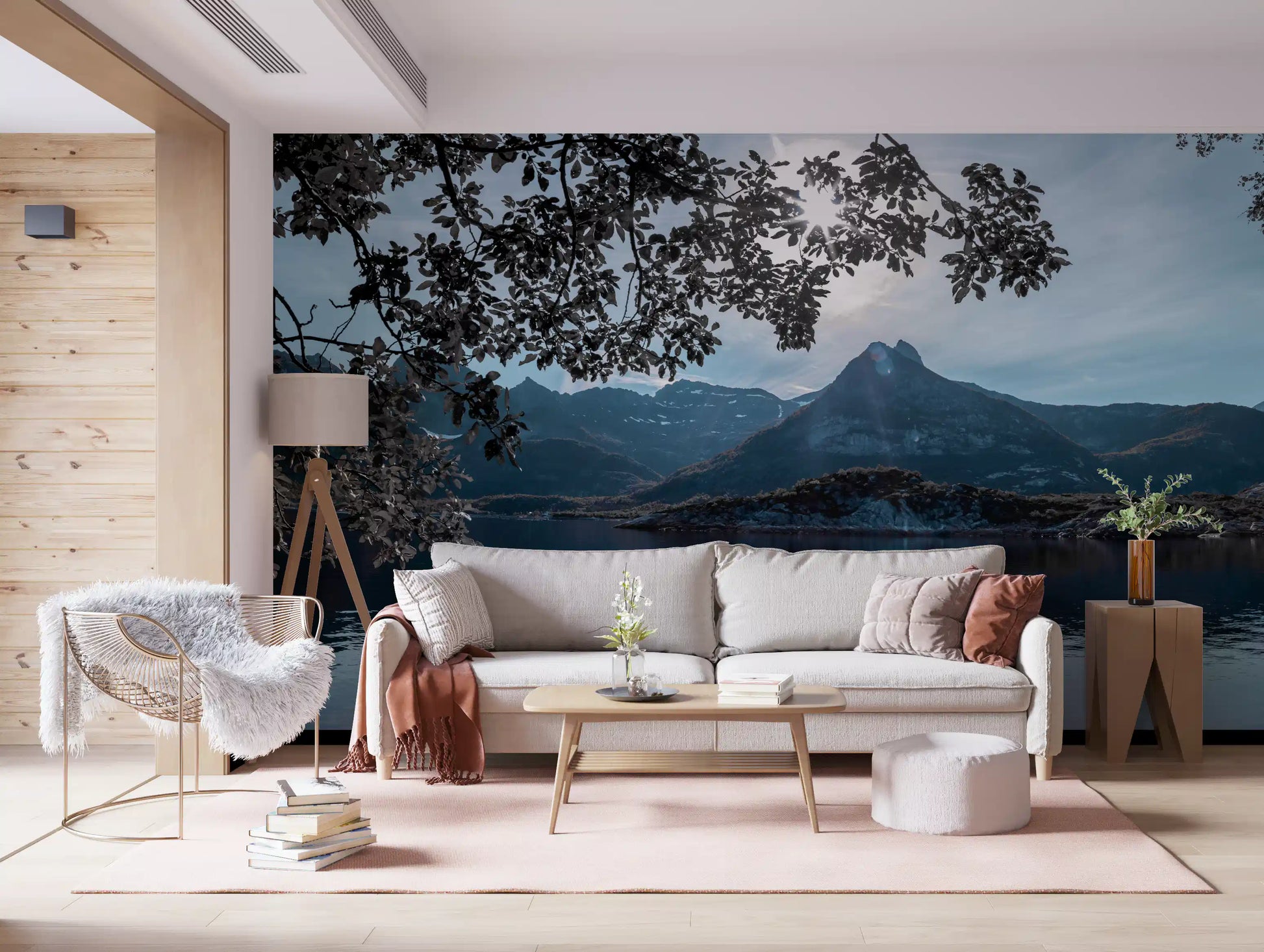 Arctic Sunlit Alpine Reflection Wall Mural