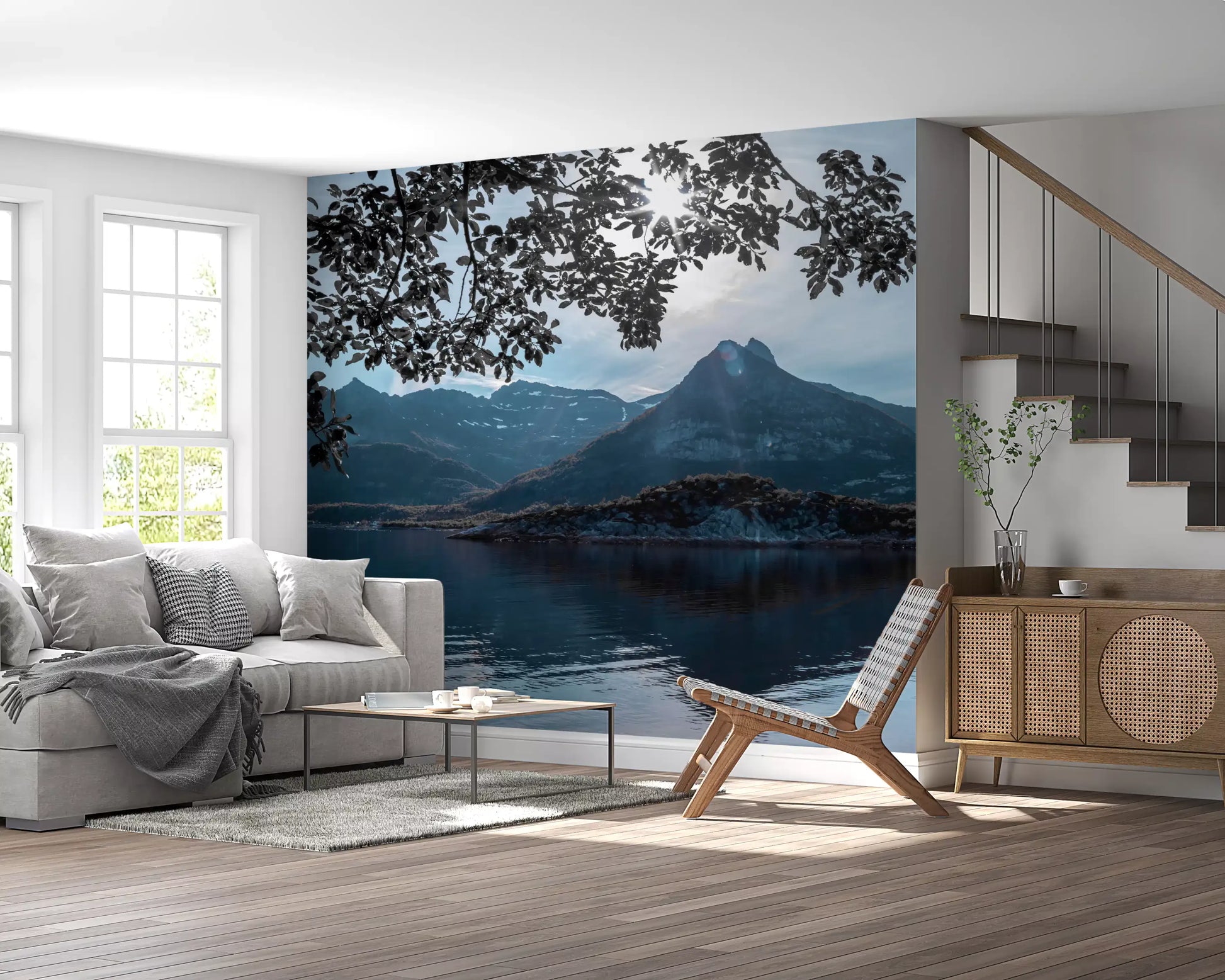Arctic Sunlit Alpine Reflection Wall Mural