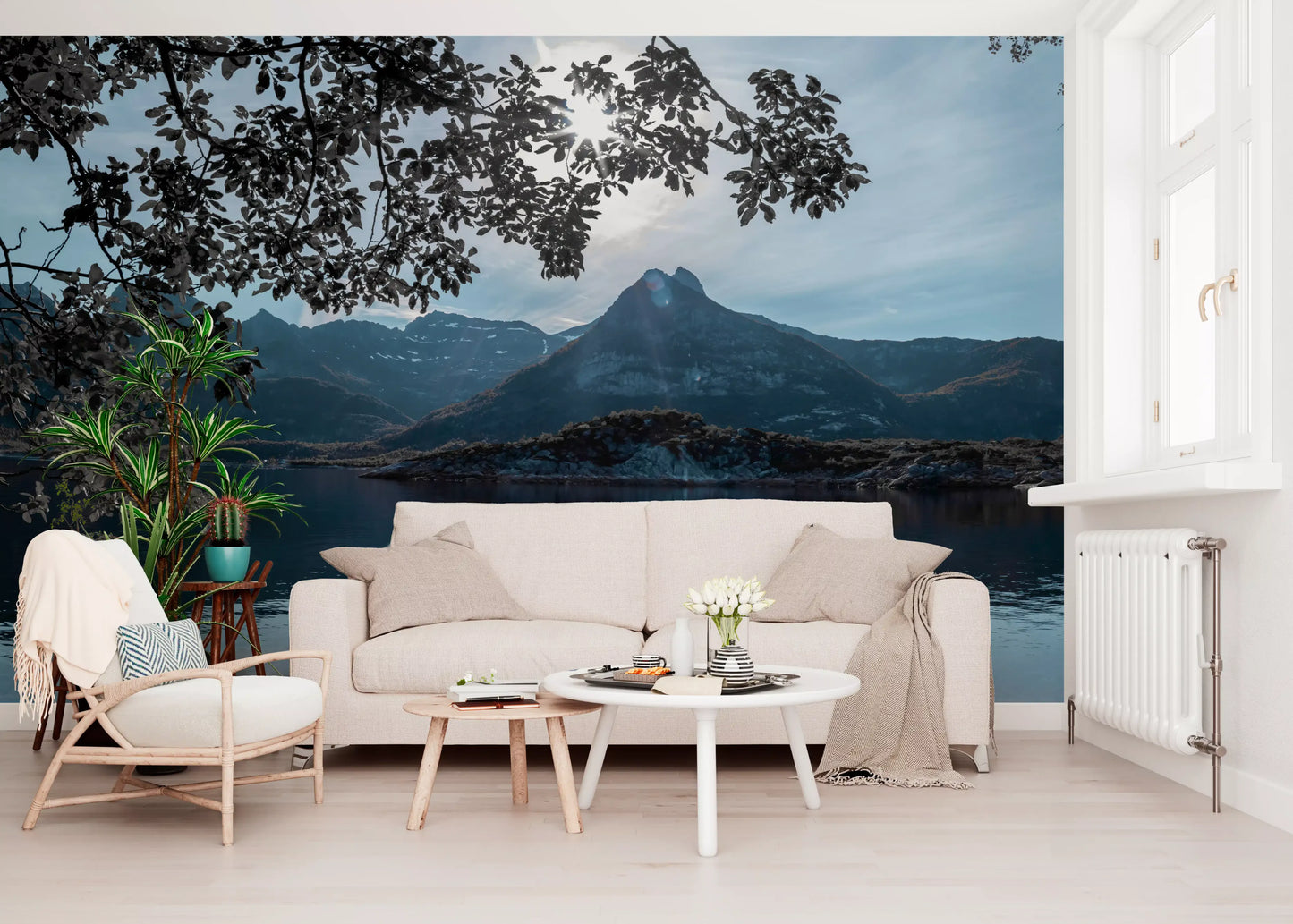 Arctic Sunlit Alpine Reflection Wall Mural