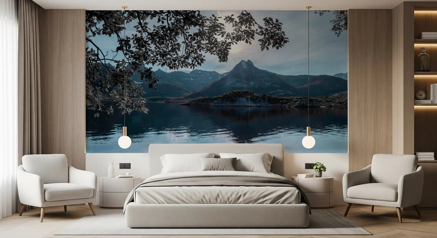 Arctic Sunlit Alpine Reflection Wall Mural