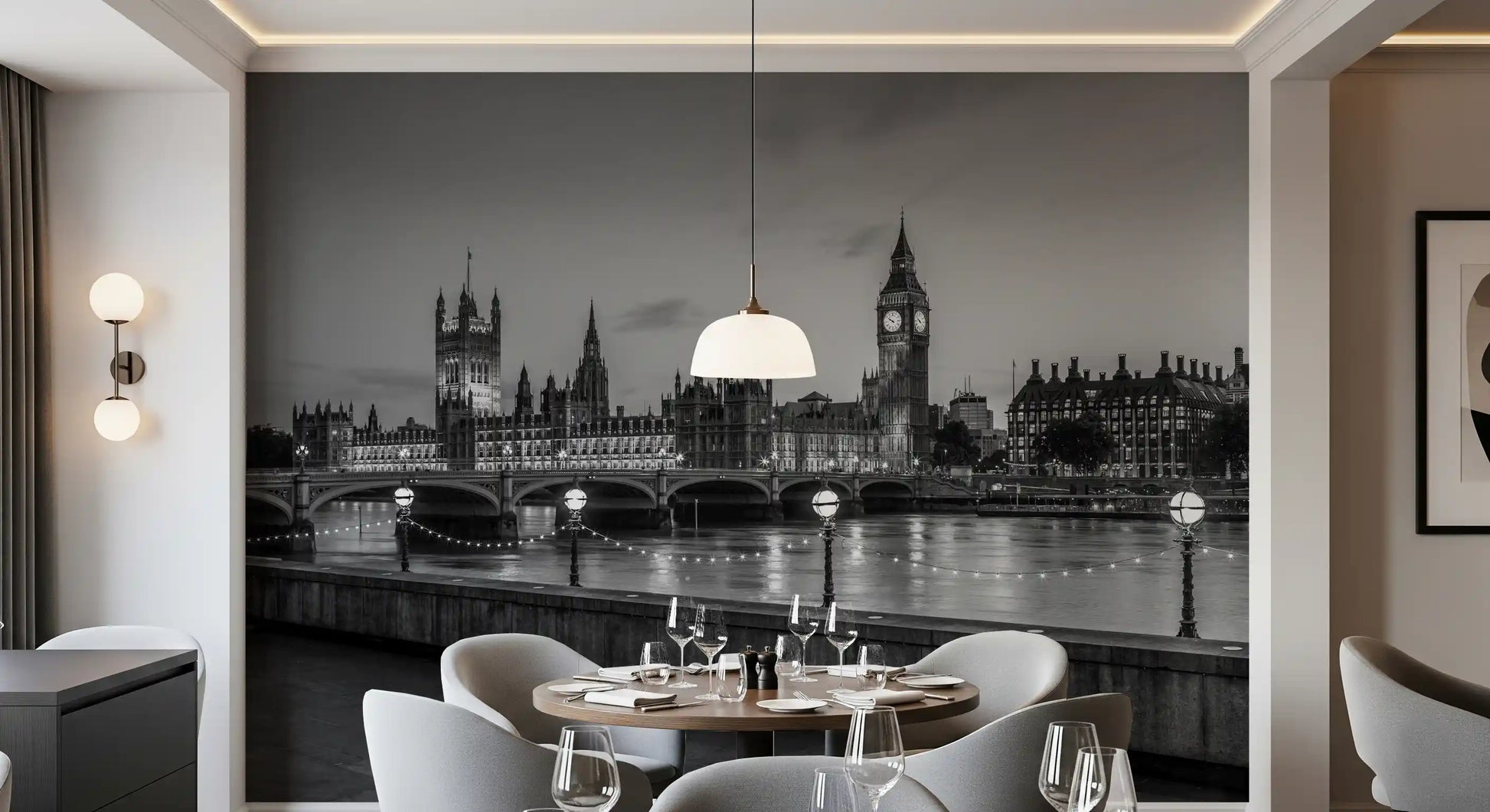 Westminster Riverside Twilight Wall Mural