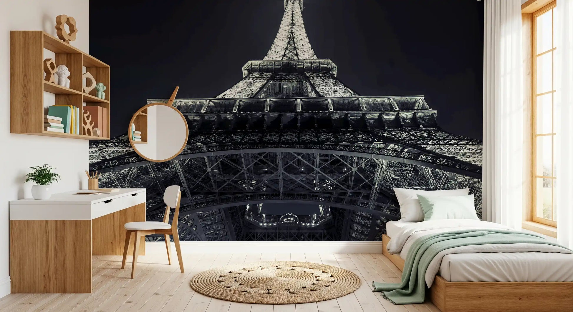 Industrial Geometric Ironwork Silhouette Wall Mural