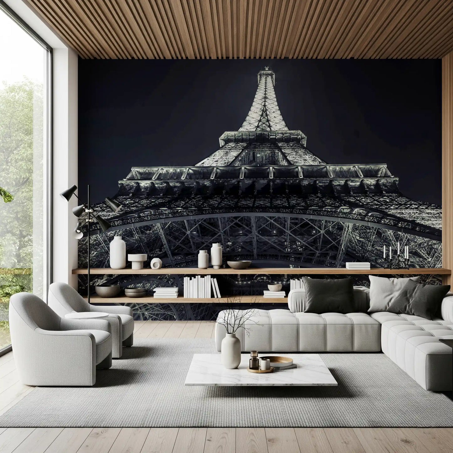 Industrial Geometric Ironwork Silhouette Wall Mural