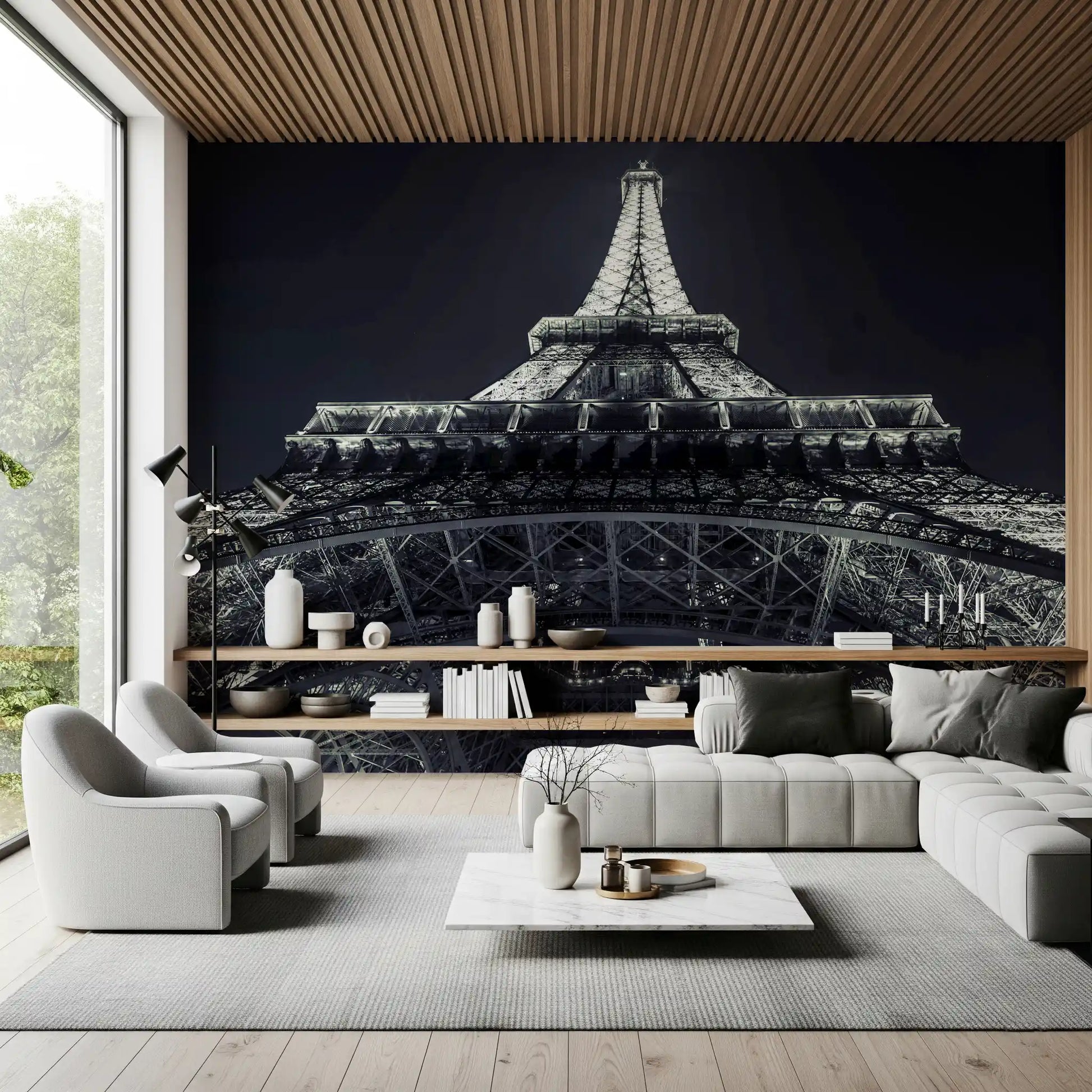 Industrial Geometric Ironwork Silhouette Wall Mural