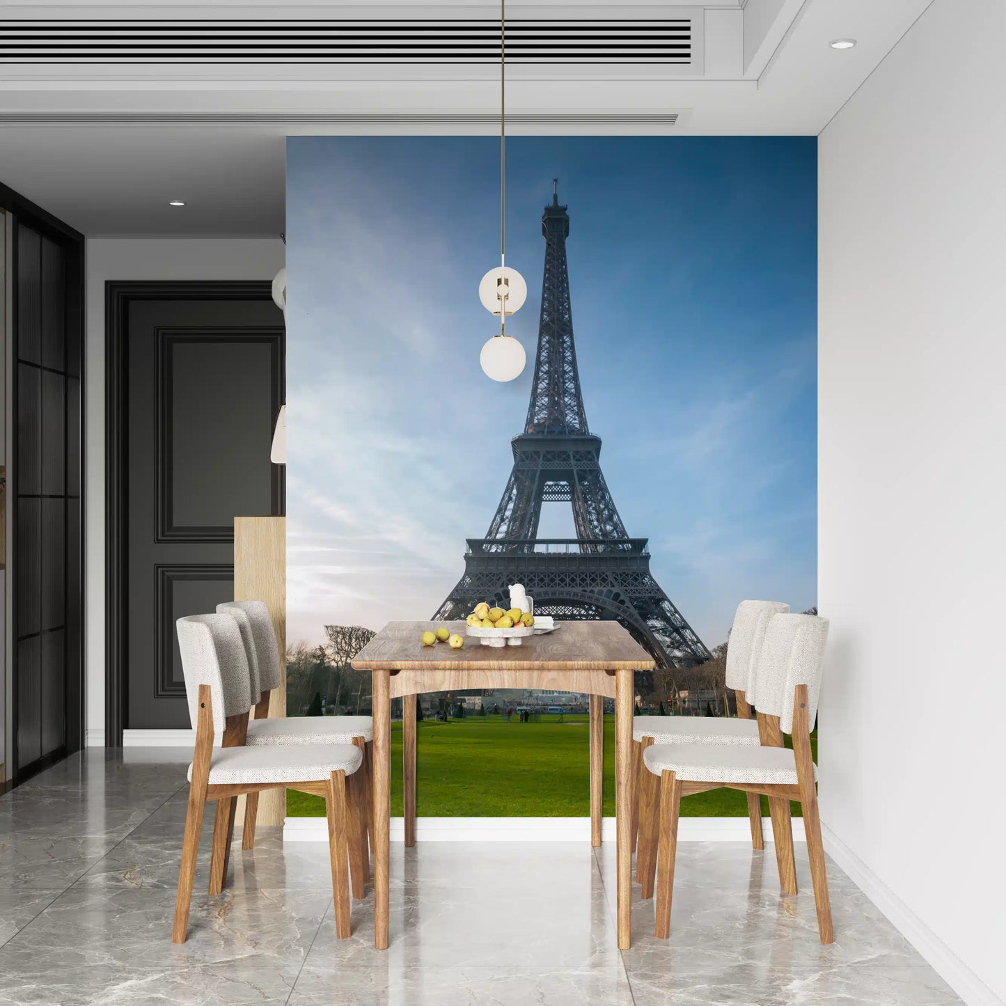 Iconic Paris Landmark Iron Lattice Wall Mural