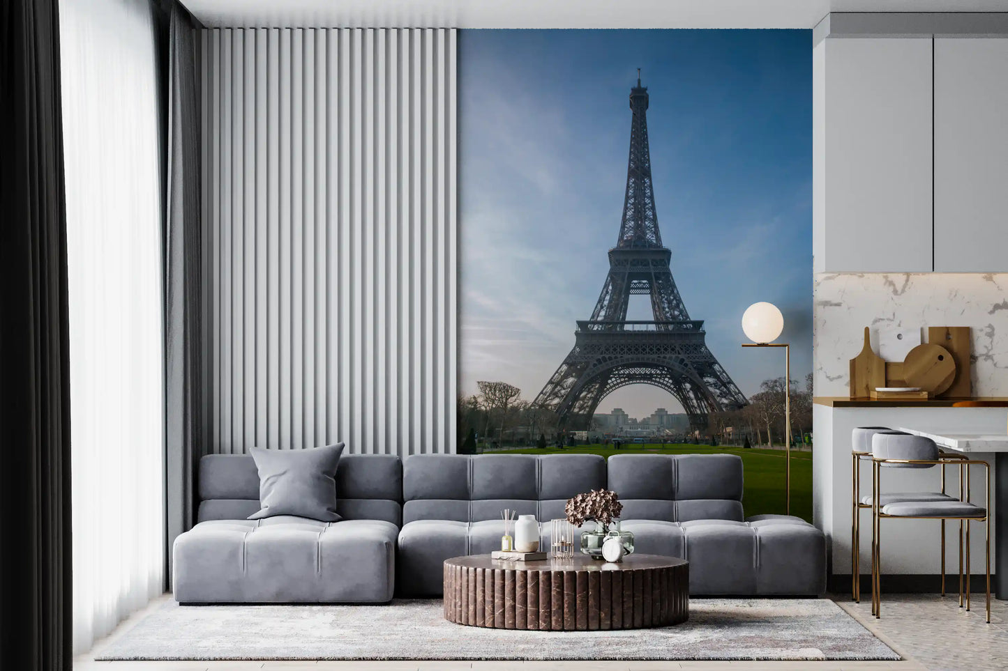 Iconic Paris Landmark Iron Lattice Wall Mural