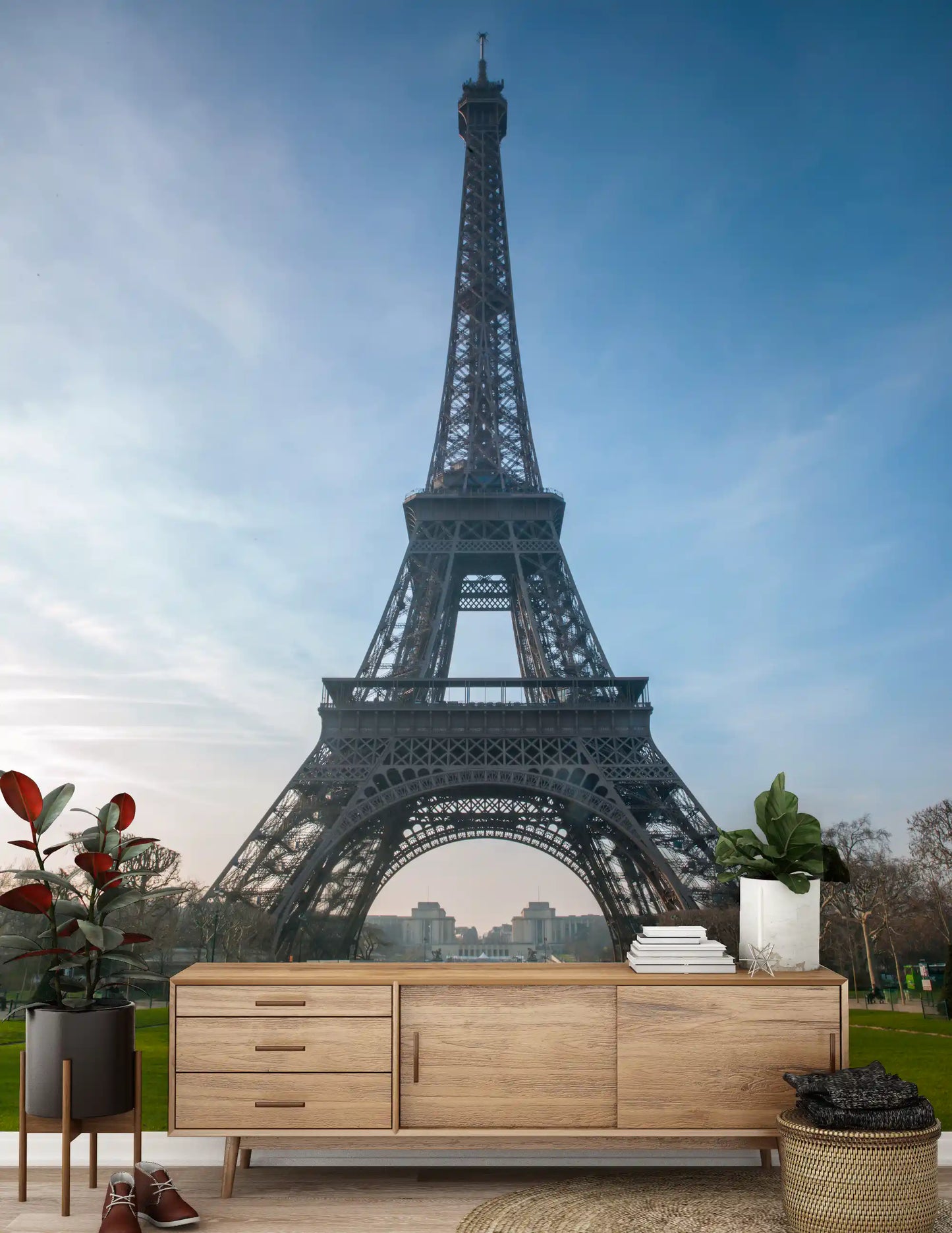 Iconic Paris Landmark Iron Lattice Wall Mural