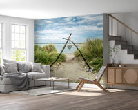 Serene Dune Path with Romantic Heart Wall Mural
