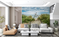 Serene Dune Path with Romantic Heart Wall Mural