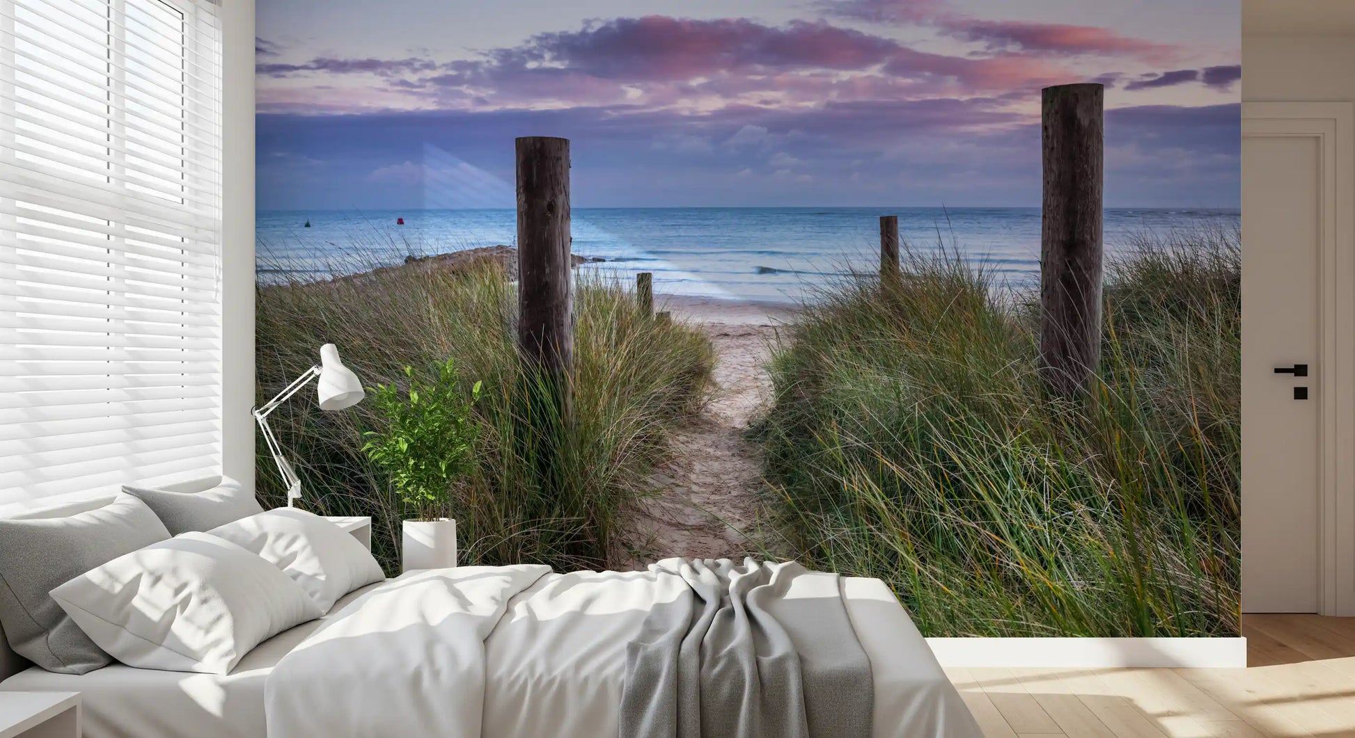 Coastal Grasses and Seascape Wall Mural