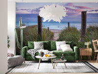 Coastal Grasses and Seascape Wall Mural