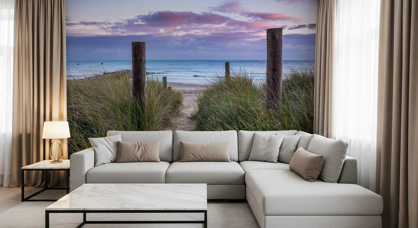 Coastal Grasses and Seascape Wall Mural