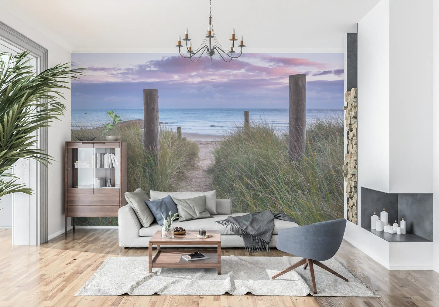 Coastal Grasses and Seascape Wall Mural