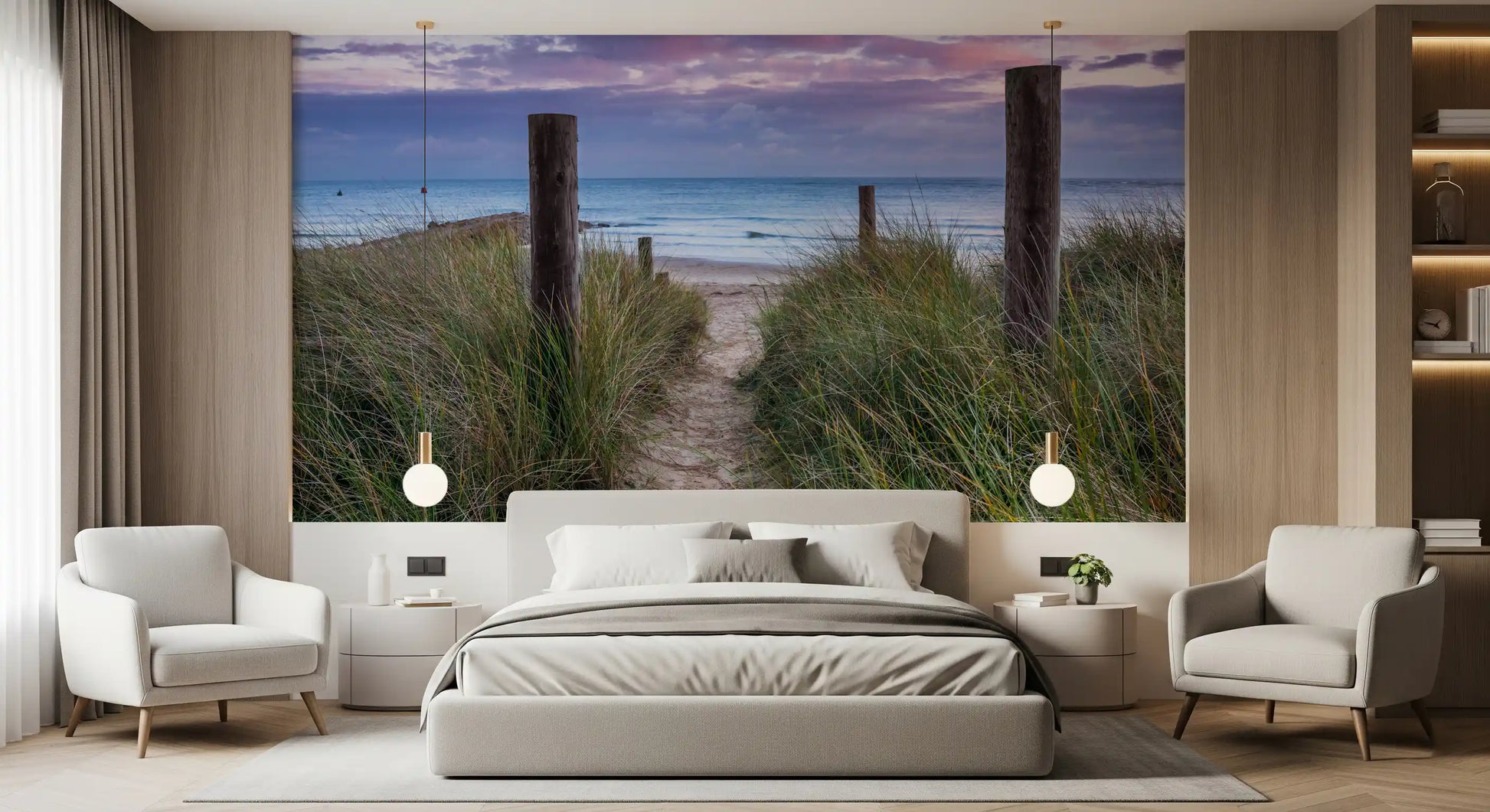 Coastal Grasses and Seascape Wall Mural