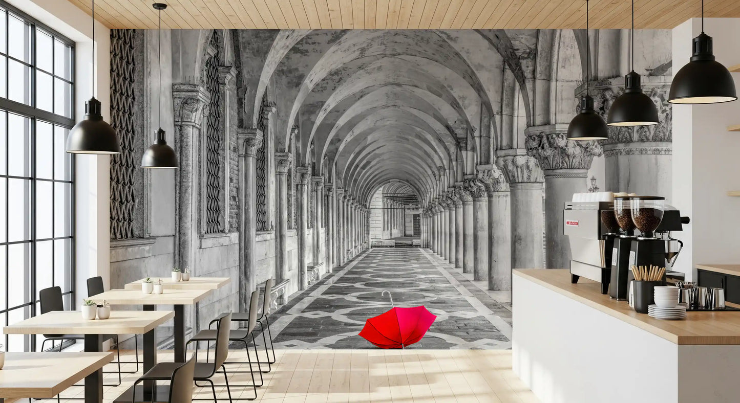Italian Stone Corridor Perspective Wall Mural