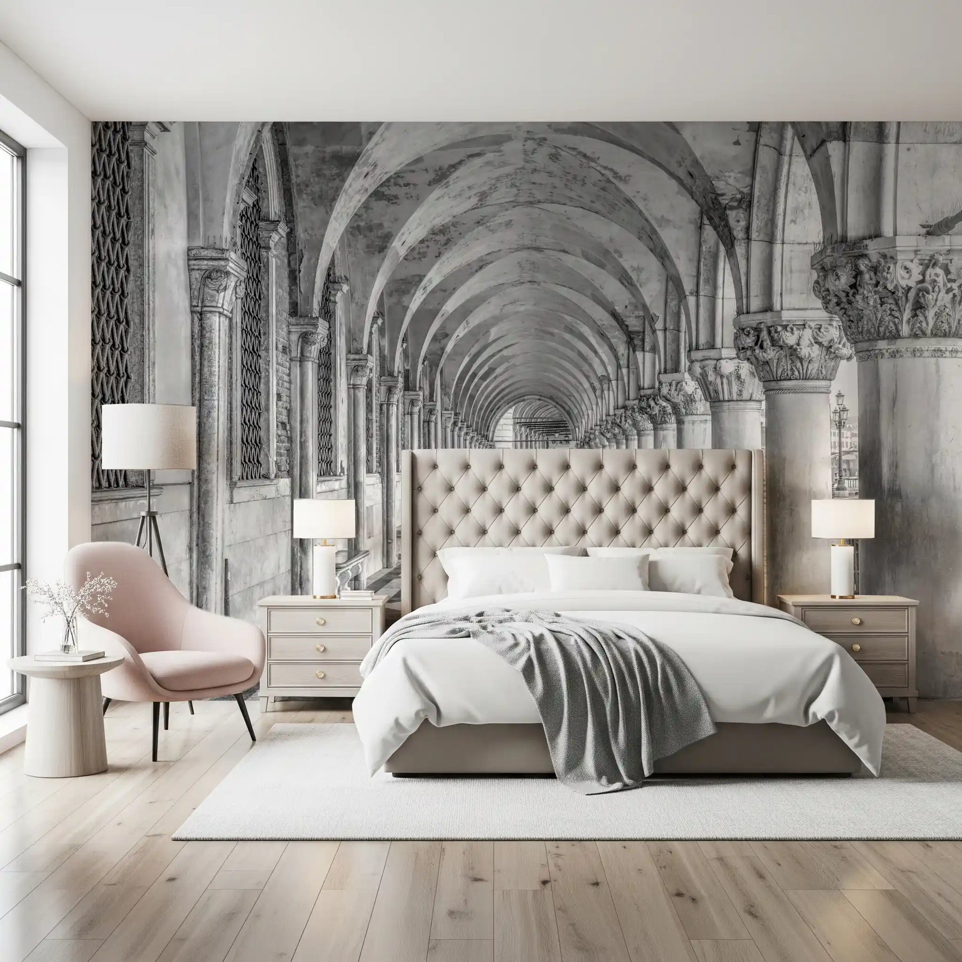 Italian Stone Corridor Perspective Wall Mural