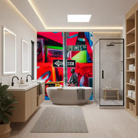 Neon Manhattan Intersection Wall Mural