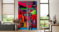 Neon Manhattan Intersection Wall Mural