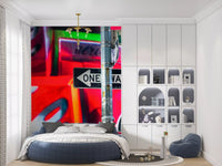 Neon Manhattan Intersection Wall Mural