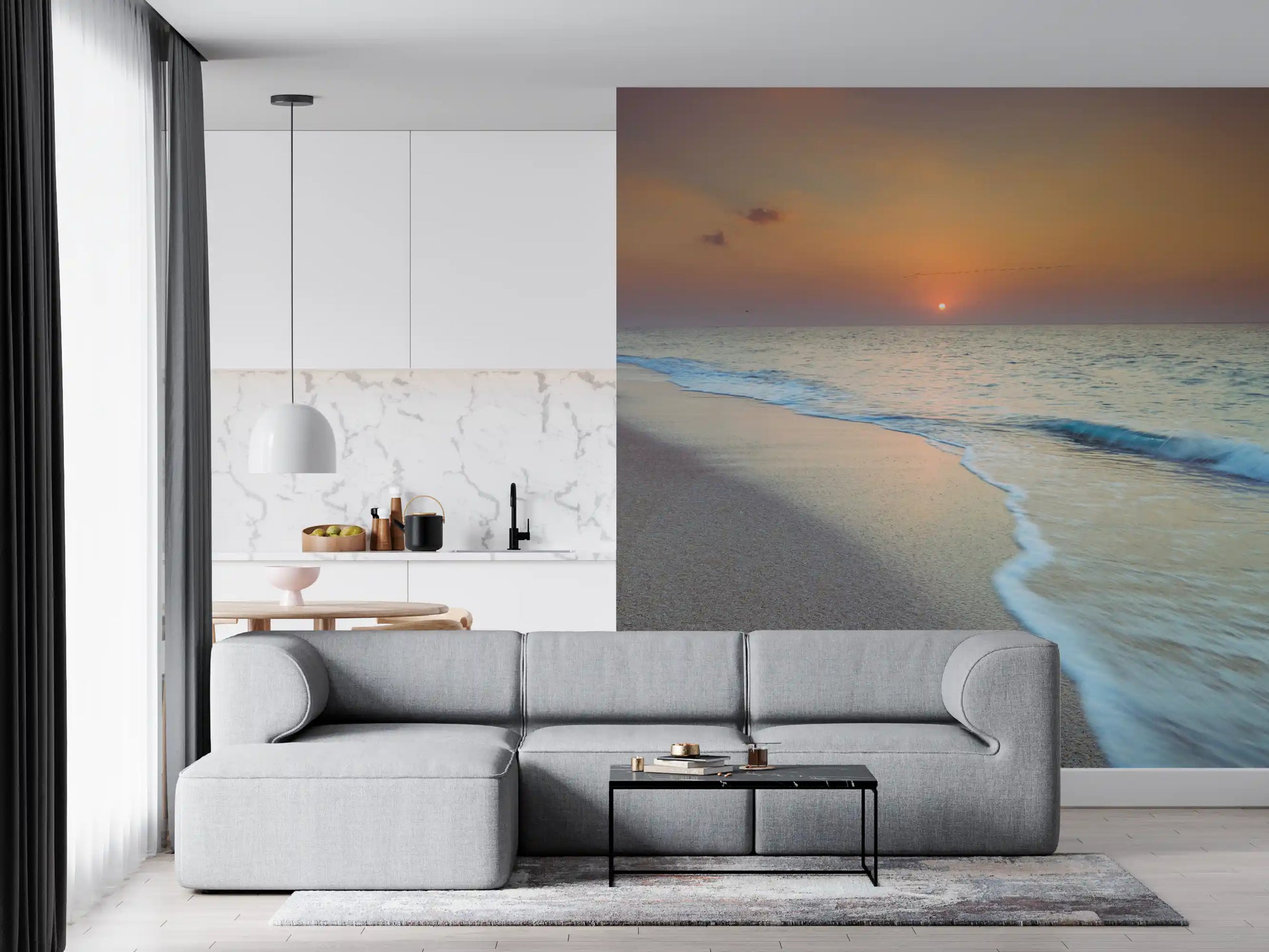 Golden Hour Coastal Hour Wall Mural