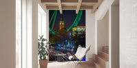 Neon Urban Traffic Nightscape Wall Mural