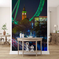 Neon Urban Traffic Nightscape Wall Mural