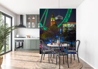 Neon Urban Traffic Nightscape Wall Mural