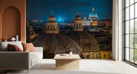 Roman Rooftops at Dusk Wall Mural