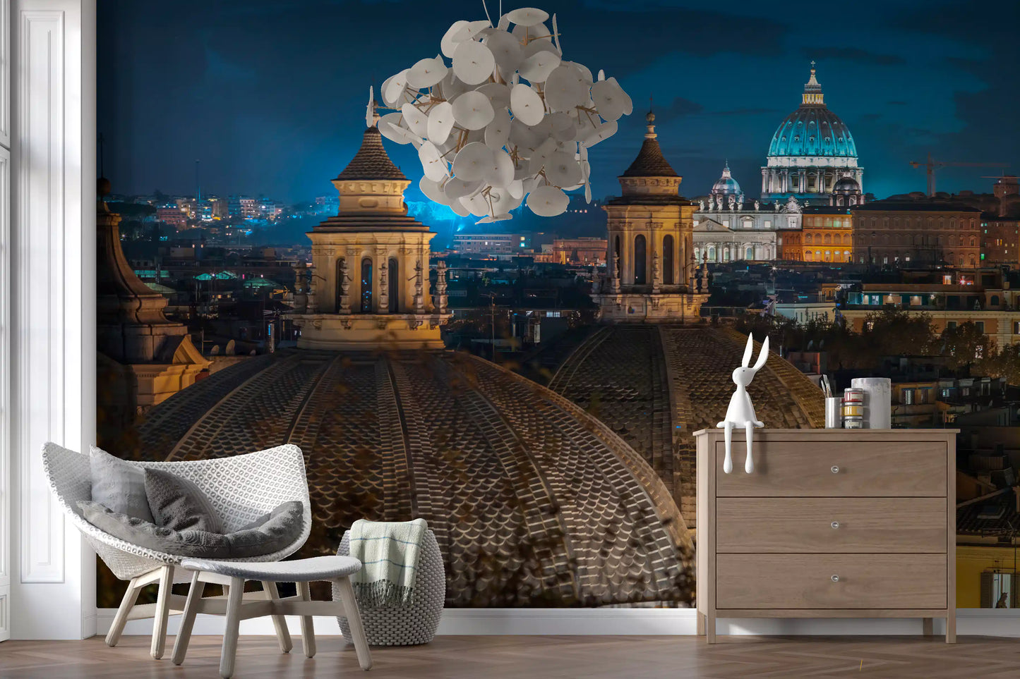 Roman Rooftops at Dusk Wall Mural