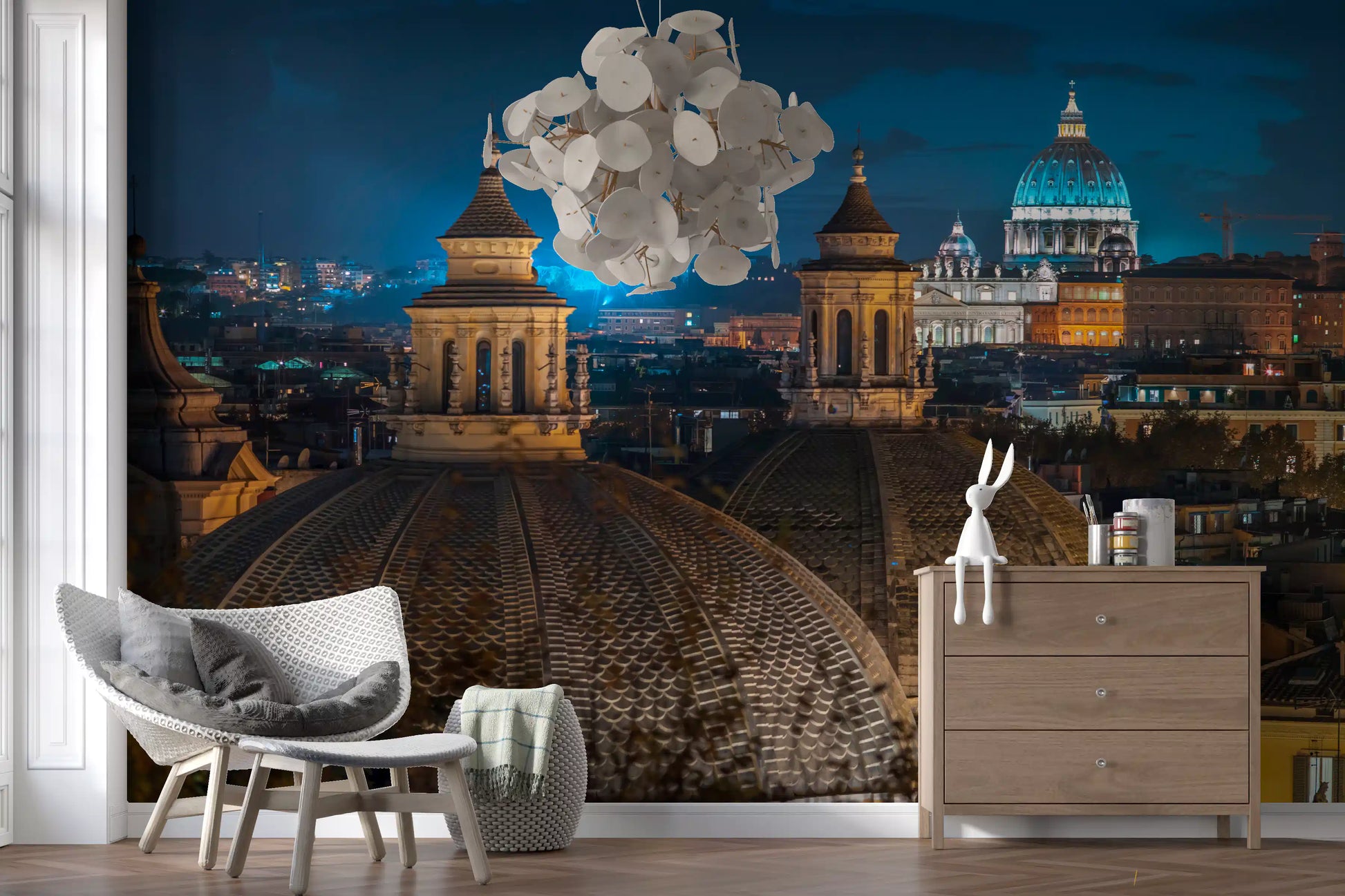 Roman Rooftops at Dusk Wall Mural