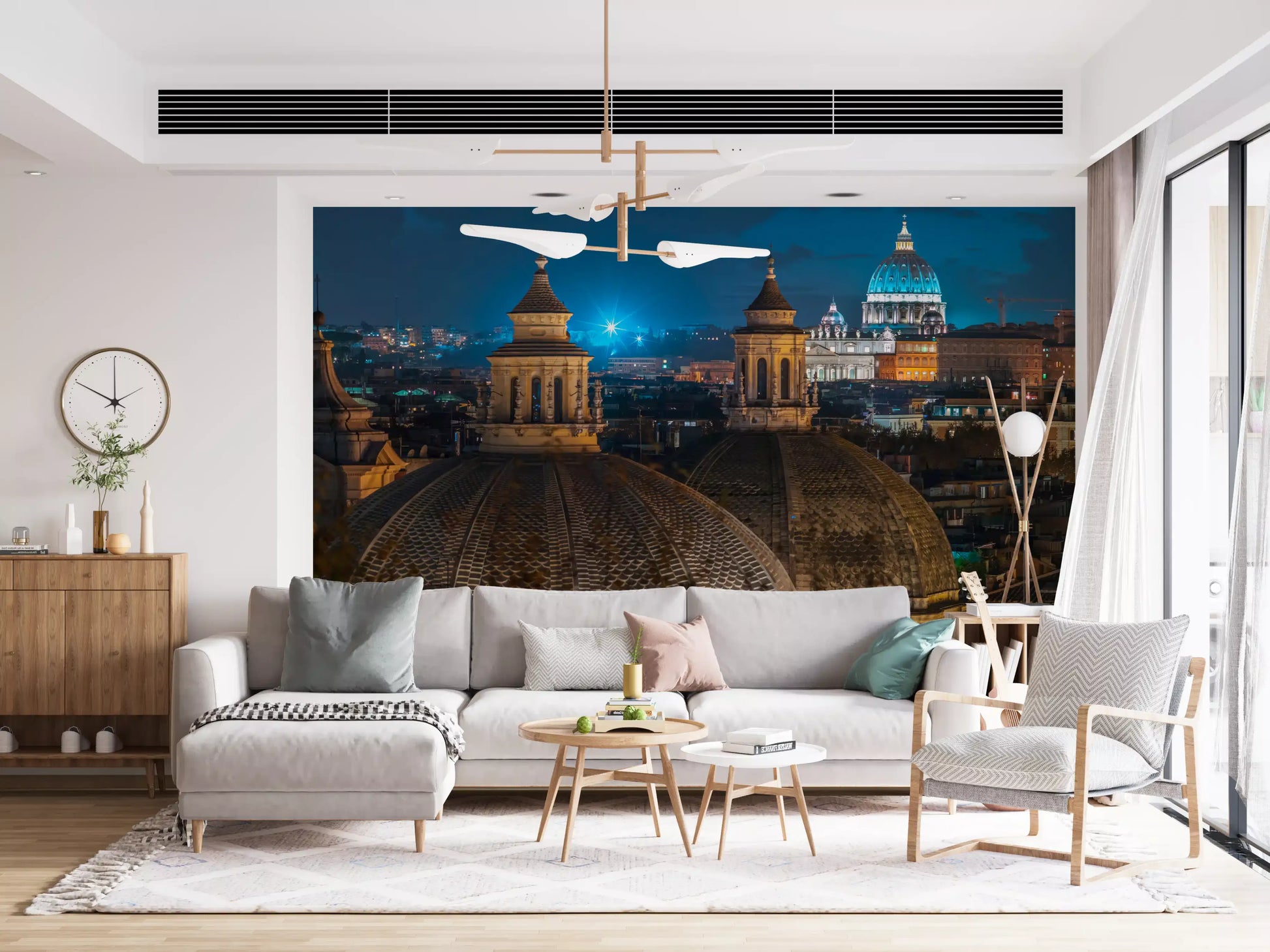 Roman Rooftops at Dusk Wall Mural