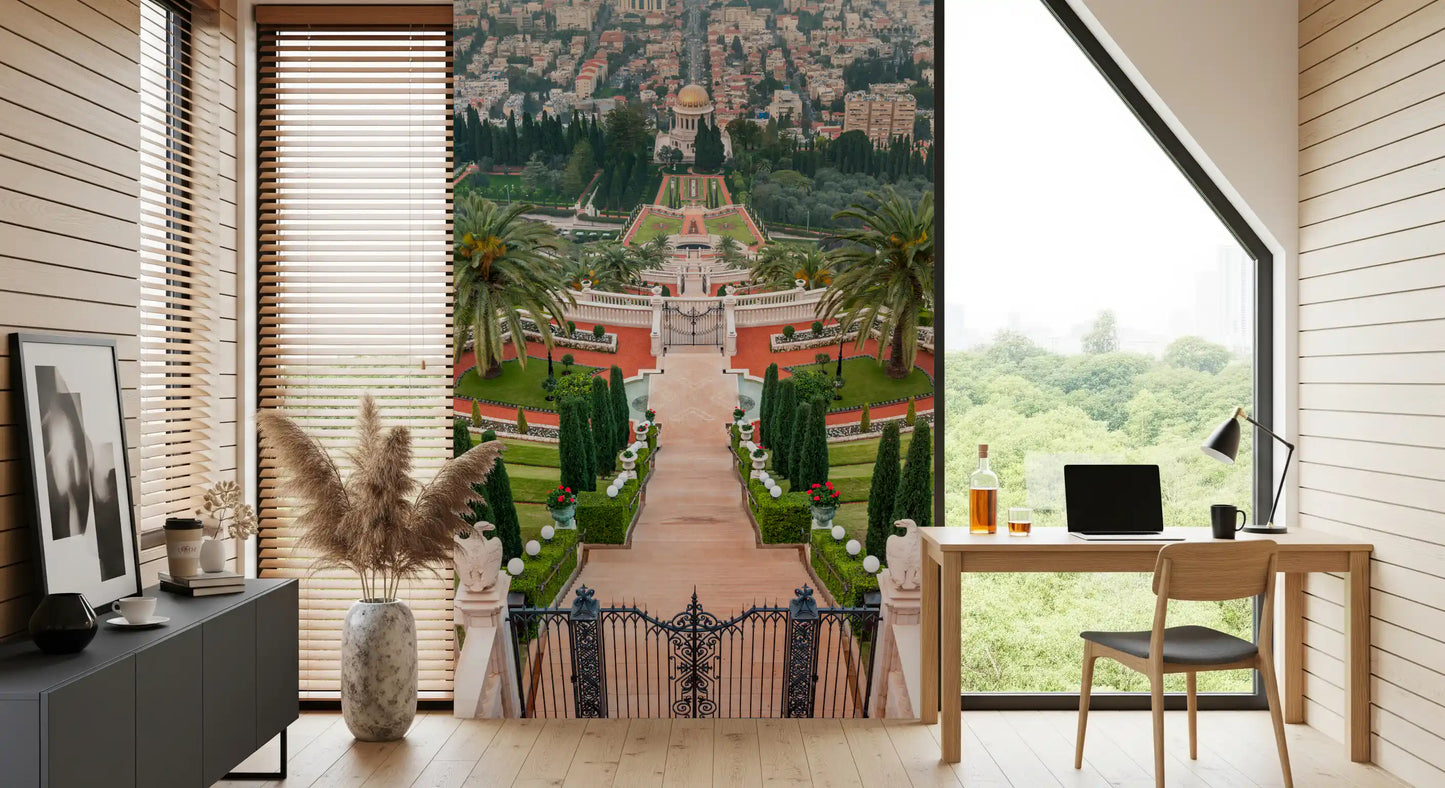 Symmetrical Mediterranean Terrace Wall Mural