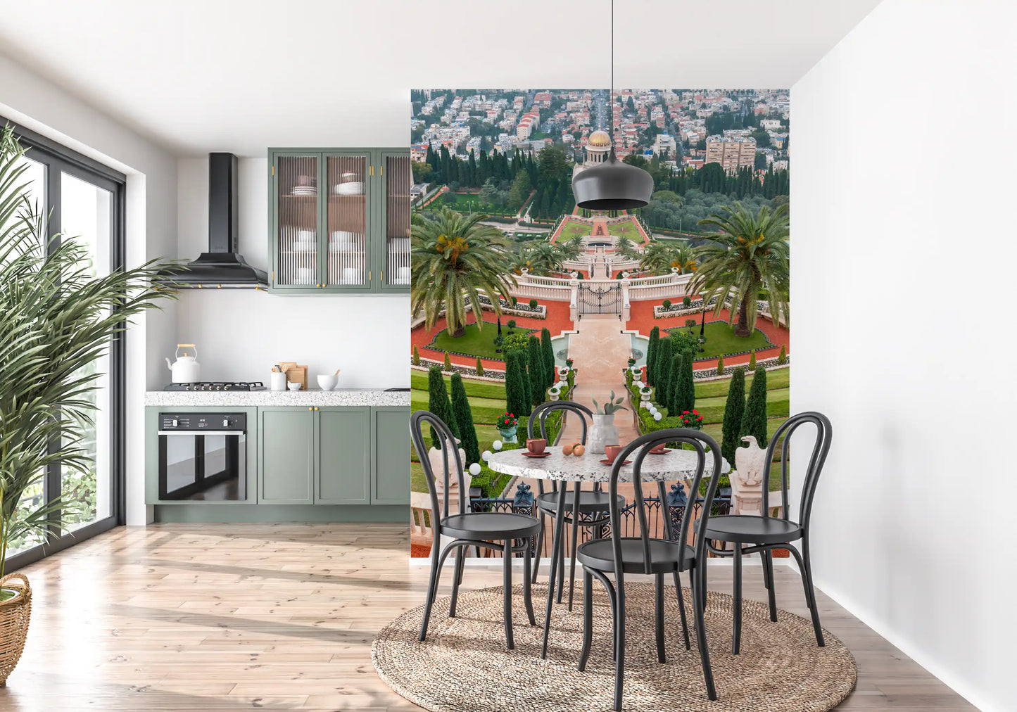 Symmetrical Mediterranean Terrace Wall Mural