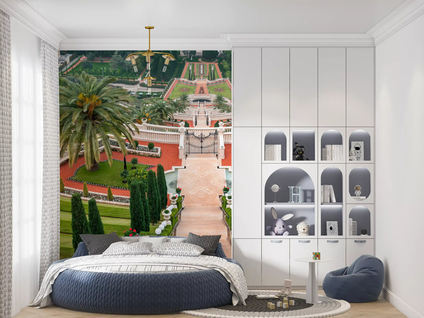 Symmetrical Mediterranean Terrace Wall Mural