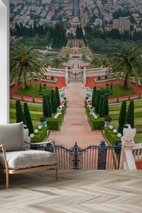 Symmetrical Mediterranean Terrace Wall Mural