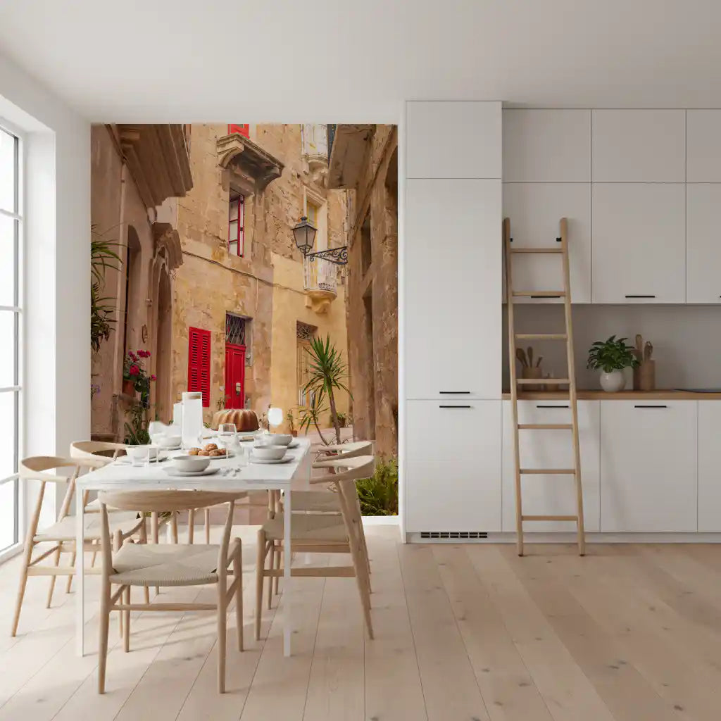 Rustic European Stone Streetscape Wall Mural