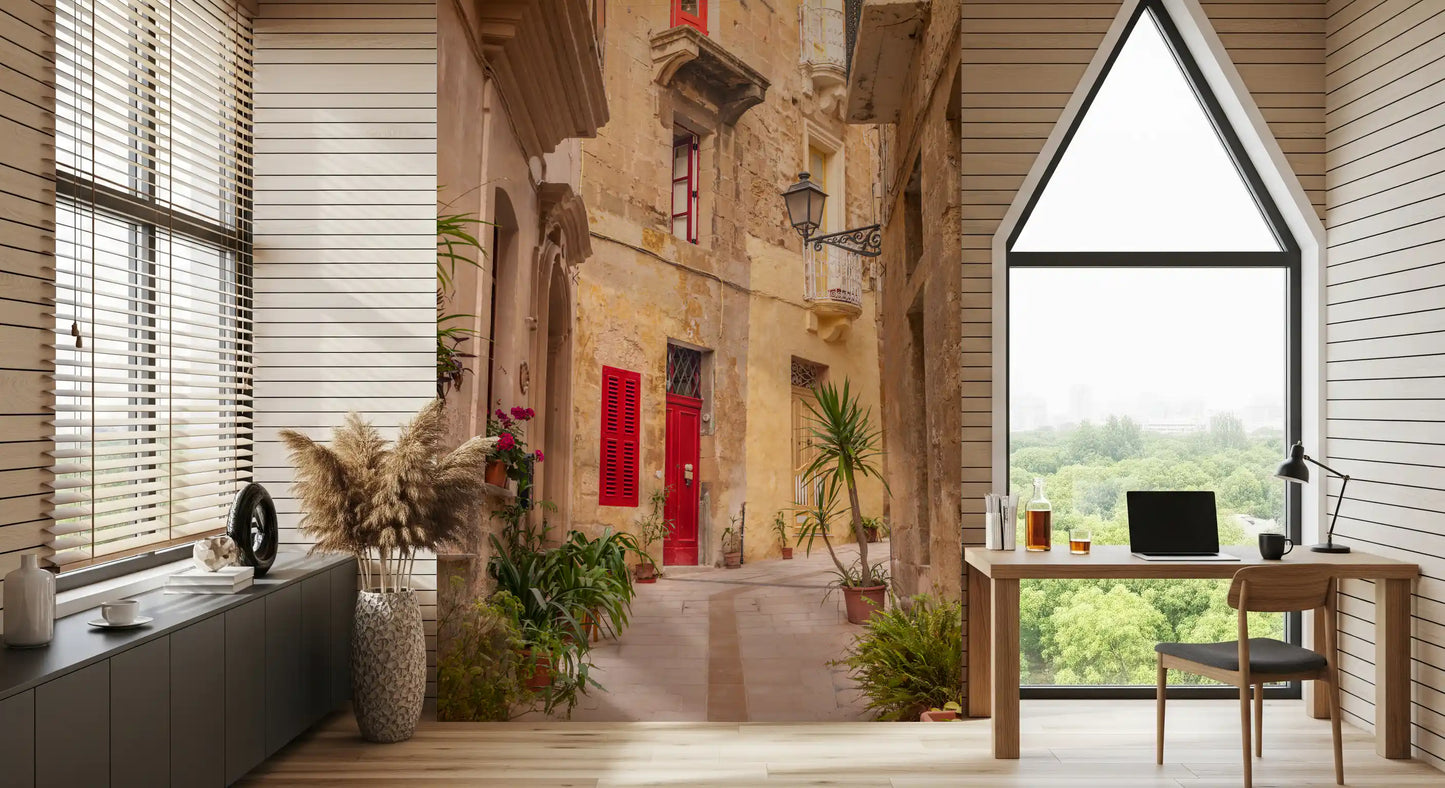Rustic European Stone Streetscape Wall Mural