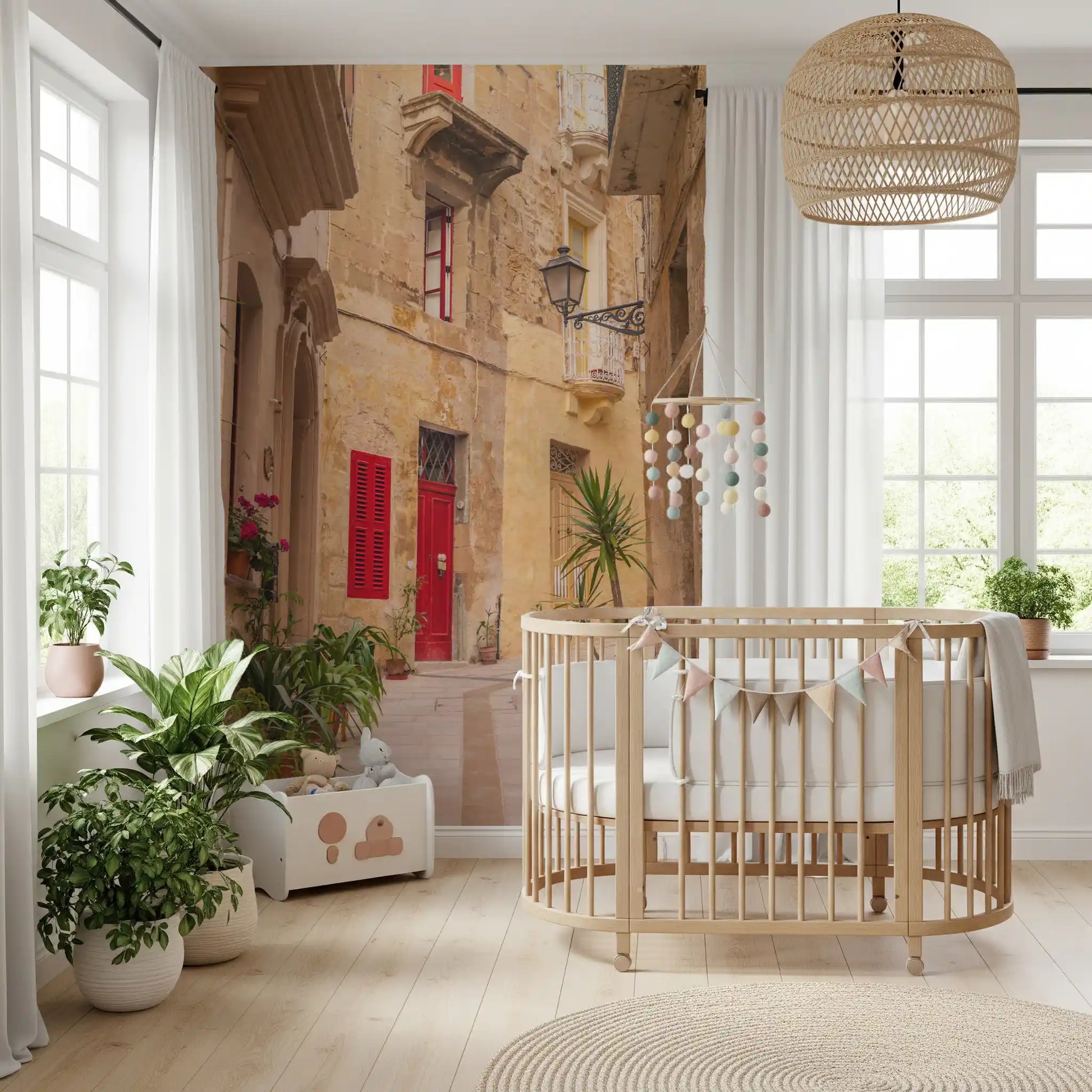 Rustic European Stone Streetscape Wall Mural