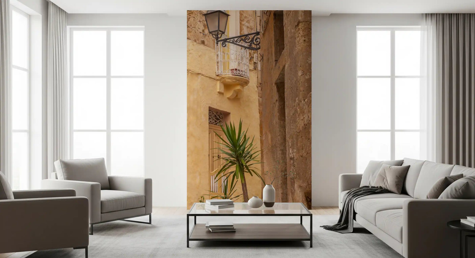 Rustic European Stone Streetscape Wall Mural
