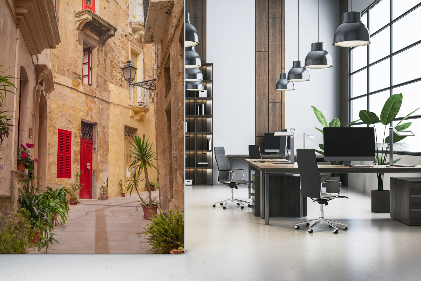 Rustic European Stone Streetscape Wall Mural