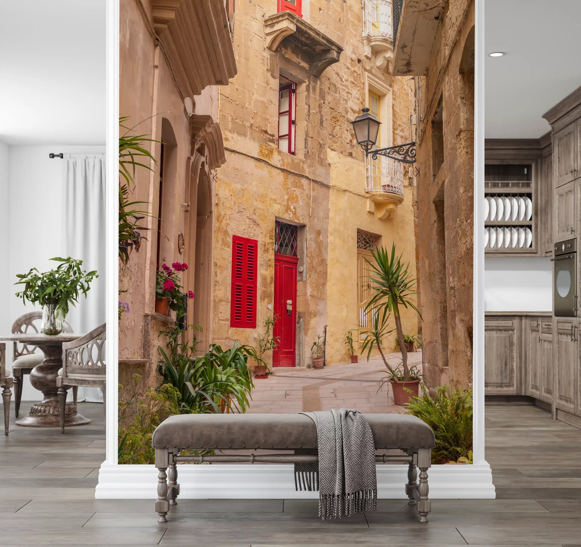 Rustic European Stone Streetscape Wall Mural